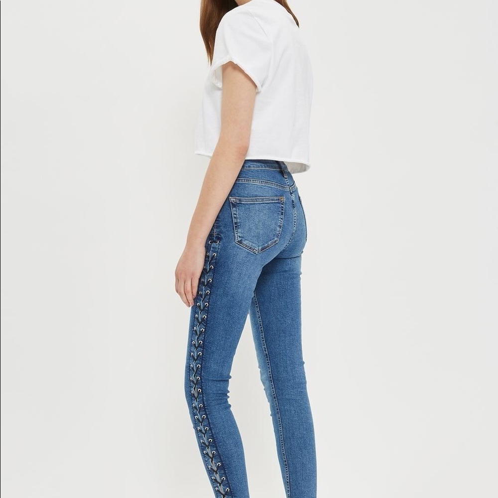 MOTO Mid Blue Side Lace Jamie Jean